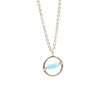 Collier en pierre naturelle d'amazonite bleue - Cosmos 2