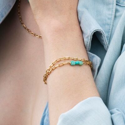 Double Berlingot bracelet - Amazonite