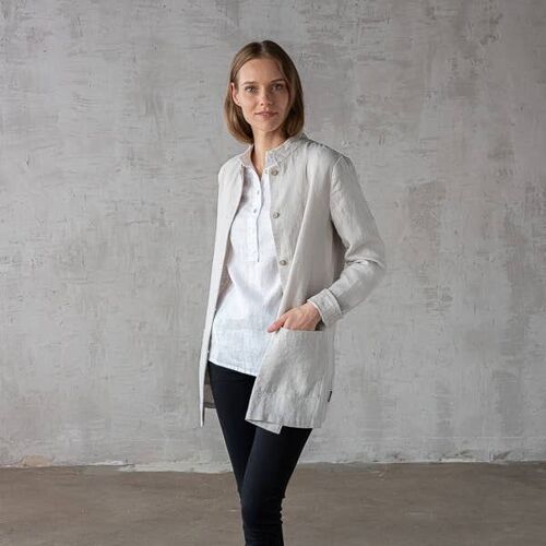 Linen Short Jacket Silver Paolo