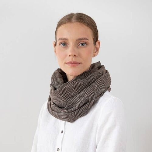 Linen Scarf Brown Luciano