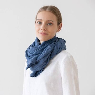 Linen Scarf Blueberry Garza