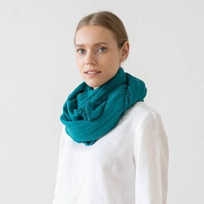 Linen Scarf Teal Garza