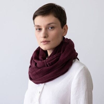 Linen Scarf Wine Garza