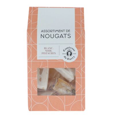 Assortiment de nougats blanc noir pistache 75g