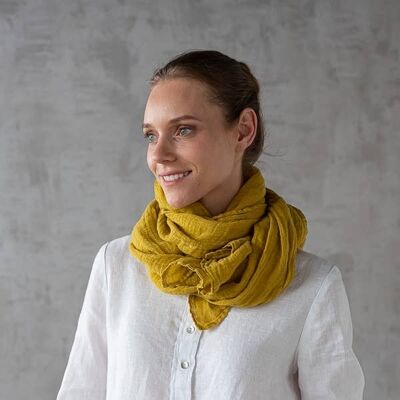 Linen Scarf Mustard Garza