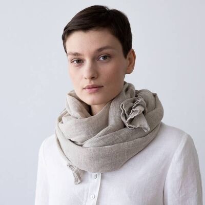 Linen Scarf Natural Garza