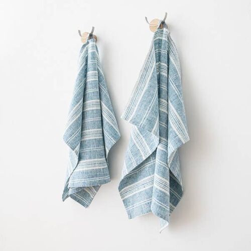 Linen Hand Towels Marine Natural Multistripe