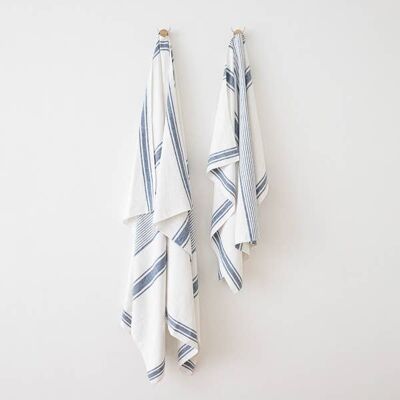 Linen Beach Towel Indigo Tuscany