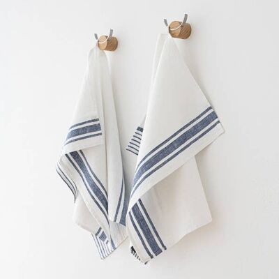 Linen Hand Towels Indigo Tuscany