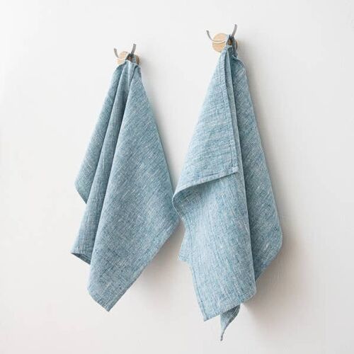 Linen Hand Towels Marine Blue Francesca