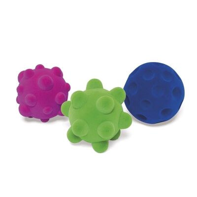 Rubbabu - Set de 3 pequeñas bolas sensoriales - Ø5cm (embalaje)