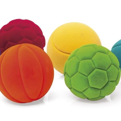 Rubbabu - Assortimento di 6 palloni sportivi in esposizione - Ø10cm