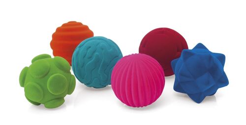 Rubbabu - Assortiment de 6 balles tactiles en display - Ø10cm