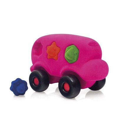 Rubbabu - Educational bus with pink shapes - 22x12.5x15cm (packaging)