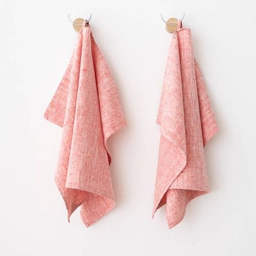 Linen Hand Towels Red Francesca