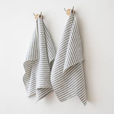 Linen Hand Towels Indigo Brittany