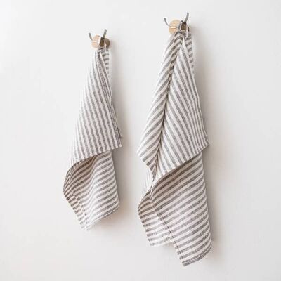 Linen Hand Towels Graphite Brittany