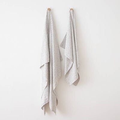 Set of 2 Birch Linen Hand and Guest Towels Francesca - LinenMe