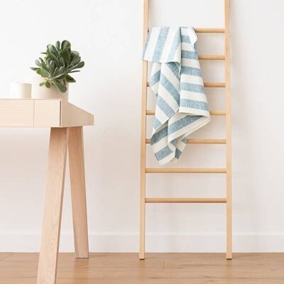 Linen Bath Towel Marine Blue Philippe