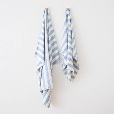 Linen Beach Towel Blue Philippe