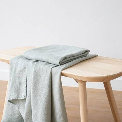 Linen Bath Towel Sea Foam Washed Waffle 