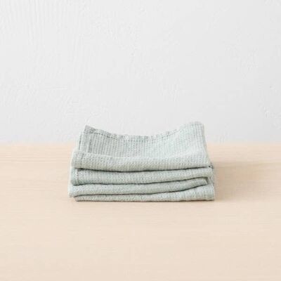 Linen Wash Cloths Sea Foam Washed Waffle 