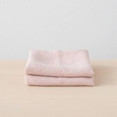 Linen Hand Towels Rosa Washed Waffle 