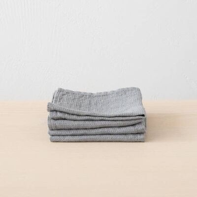 Linen Wash Cloths Graphite Washed Waffle 