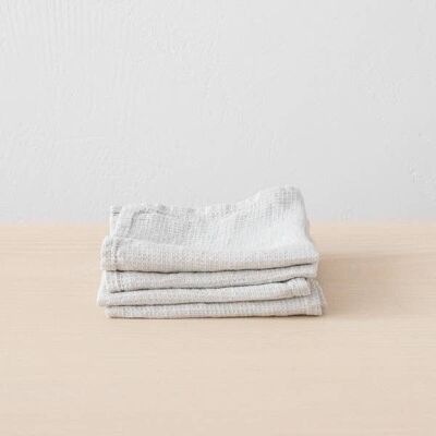 Linen Wash Cloths Silver Washed Waffle 