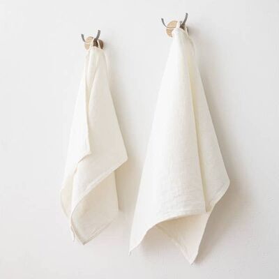 Linen Hand Towels Off White Twill