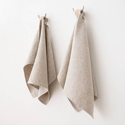 Linen Hand Towels Beige Twill