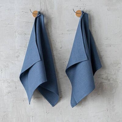 Linen Hand Towels Vintage Indigo Lara