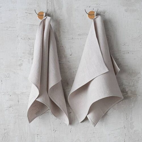 Linen Hand Towels Silver Lara