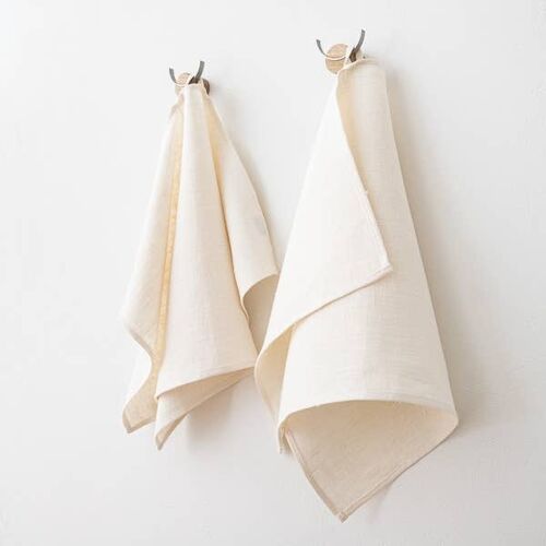 Linen Hand Towels Cream Lara