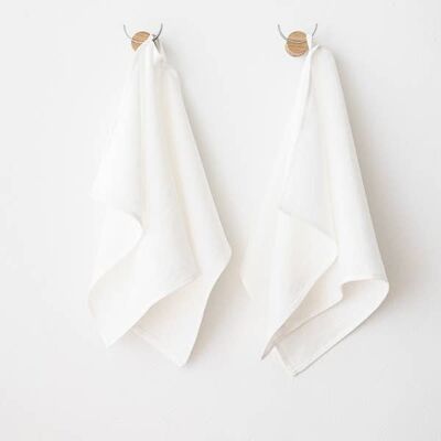 Linen Hand Towels Off White Lara