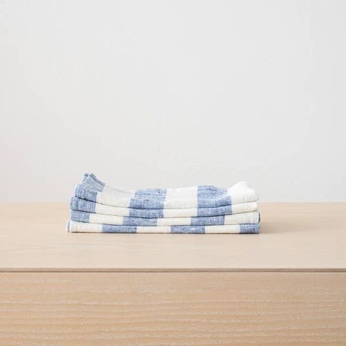 Linen Napkin Off White Blue Philippe