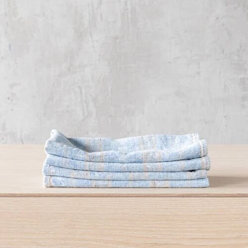 Linen Napkin Blue Natural Multistripe