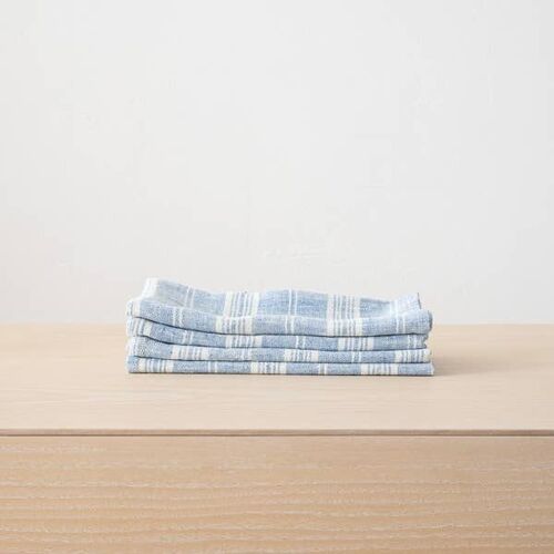 Linen Napkin Blue White Multistripe