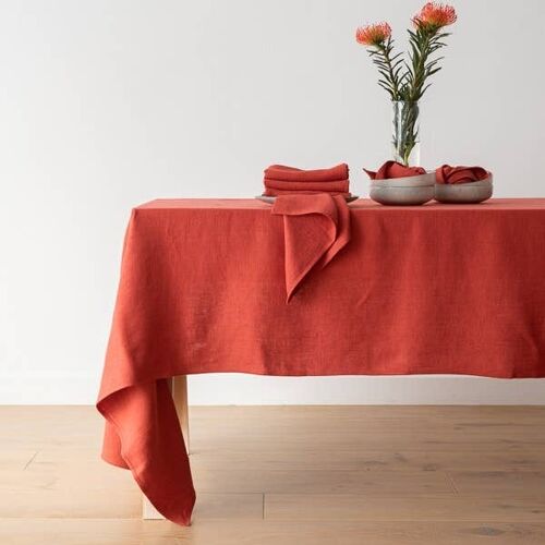 Linen Tablecloth Orange Lara