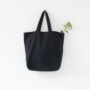 Grand sac en lin noir 1