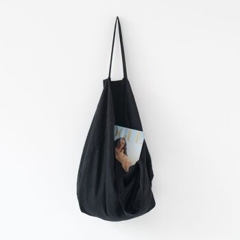 Grand sac en lin noir 2