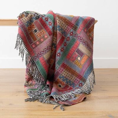 Linen Throw Red Green Marta