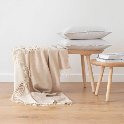 Linen Throw Beige Ernesto