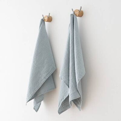 Linen Tea Towels Ice Blue Terra