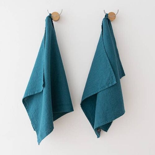 Linen Tea Towels Marine Blue Terra