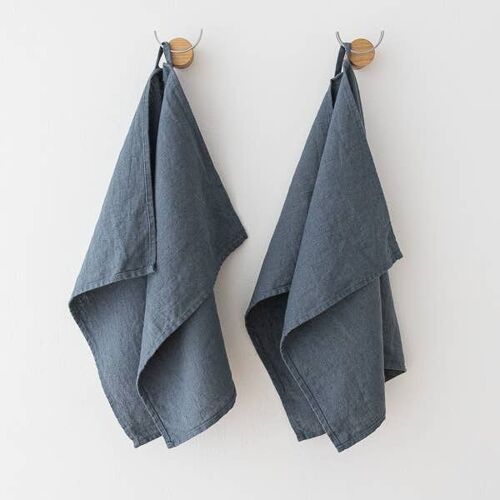 Linen Tea Towels Blue Terra