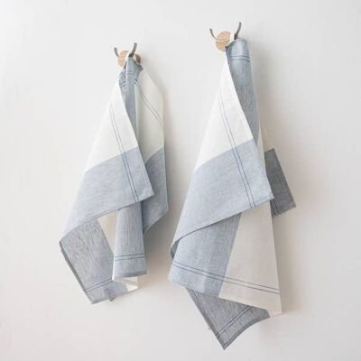 Linen Tea Towels Blue Cinque Florence