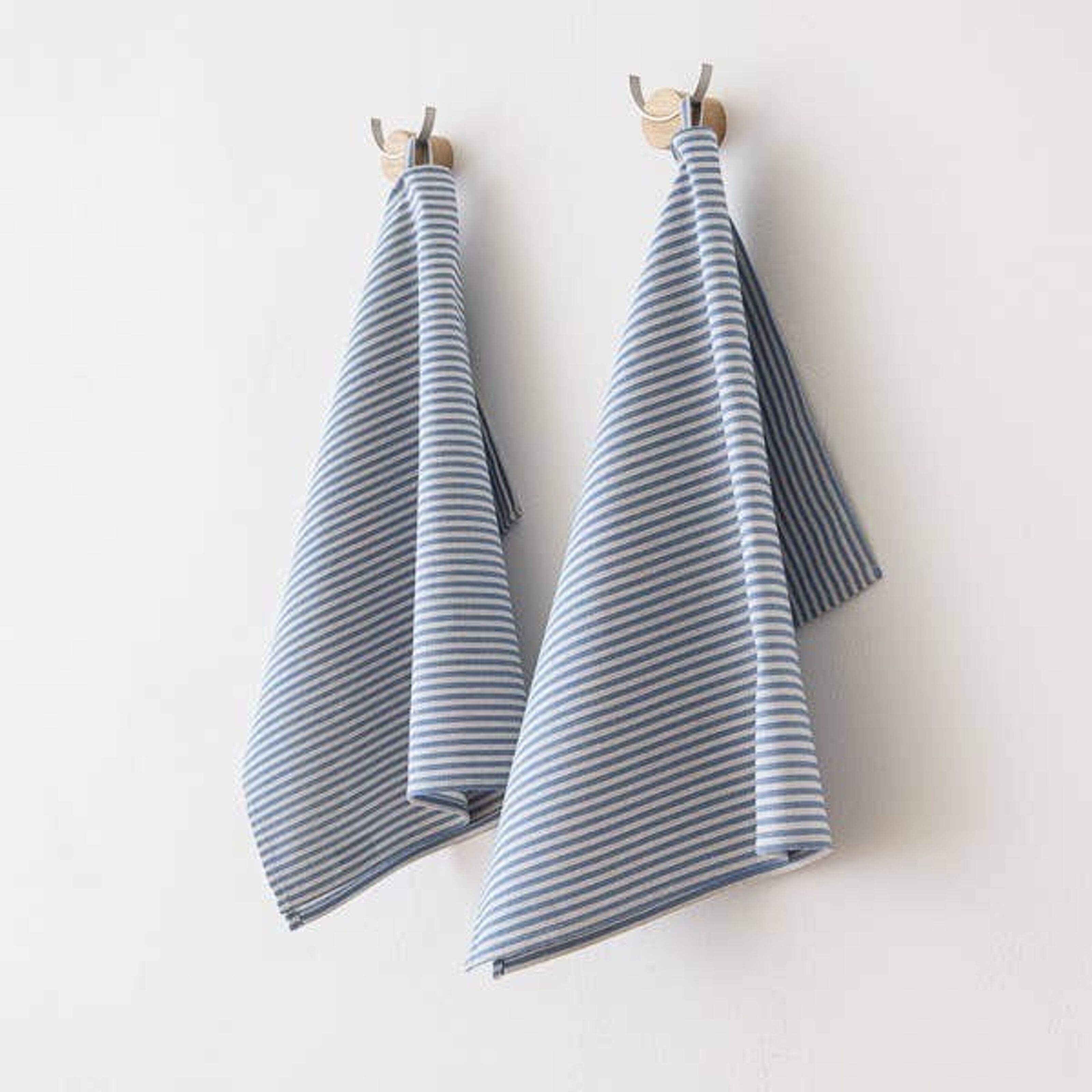 Set of 2 Silver Linen Tea Towels Terra - LinenMe
