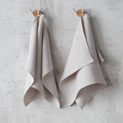 Linen Tea Towels Silver Lara
