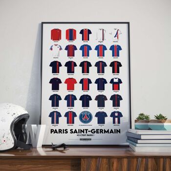 FOOT | PSG Maillots Historiques - 30 x 40 cm 1